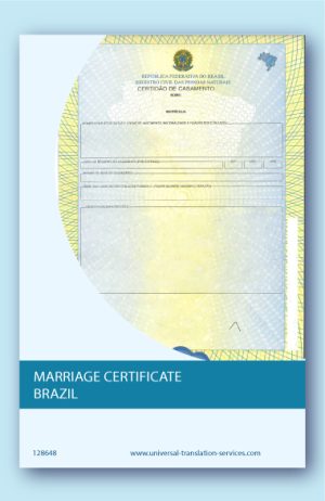Translation of Brazilian marriage certificate
