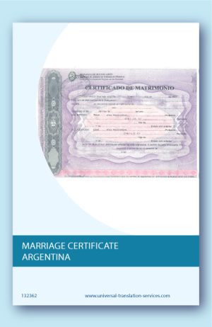 English translation of marriage certificate from Argentina