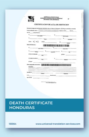 Death certificate from Honduras English translation
