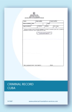 English translation of Cuban criminal record