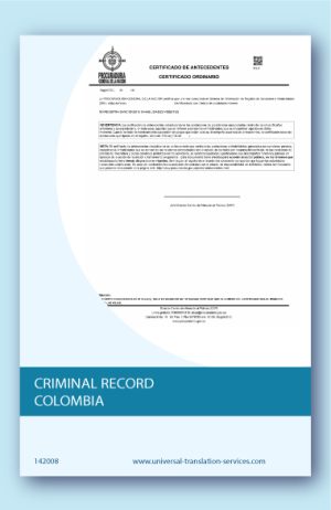 A template of Colombian criminal record
