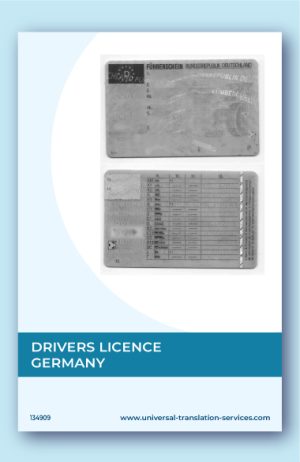 Drivers license from Germany translated to English